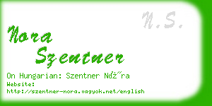 nora szentner business card